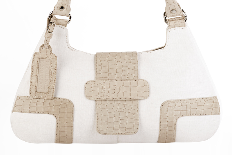 Luxueux sac à main, élégant et raffiné, coloris blanc cassé. Personnalisation : Choix des cuirs et des couleurs. - Florence KOOIJMAN